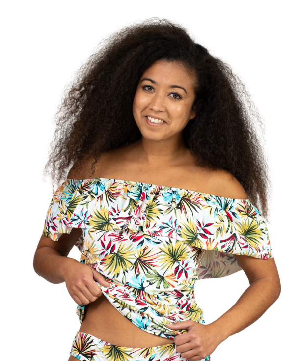 Bliss Missy Off The Shoulder Ruffle Tankini Swimwear 4