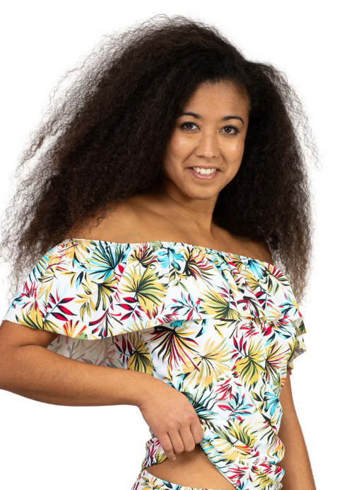 Bliss Missy Off The Shoulder Ruffle Tankini Swimwear