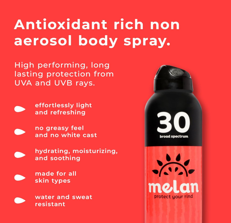 Melan SPF 30 Antioxidant Sunscreen Body Mist