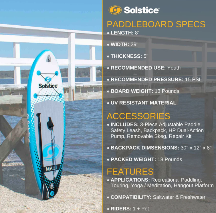 Maui Youth Inflatable SUP Kit 8'