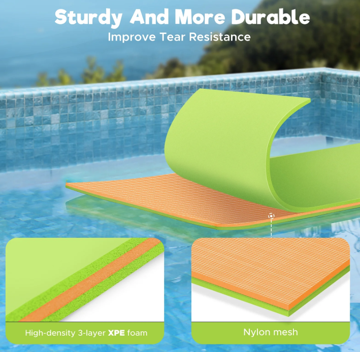 Floating Foam Water Mat, 13x5FT, XPE Foam 5