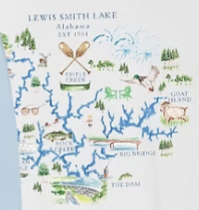 Smith Lake Watercolor Map Tee - Long Sleeve 5