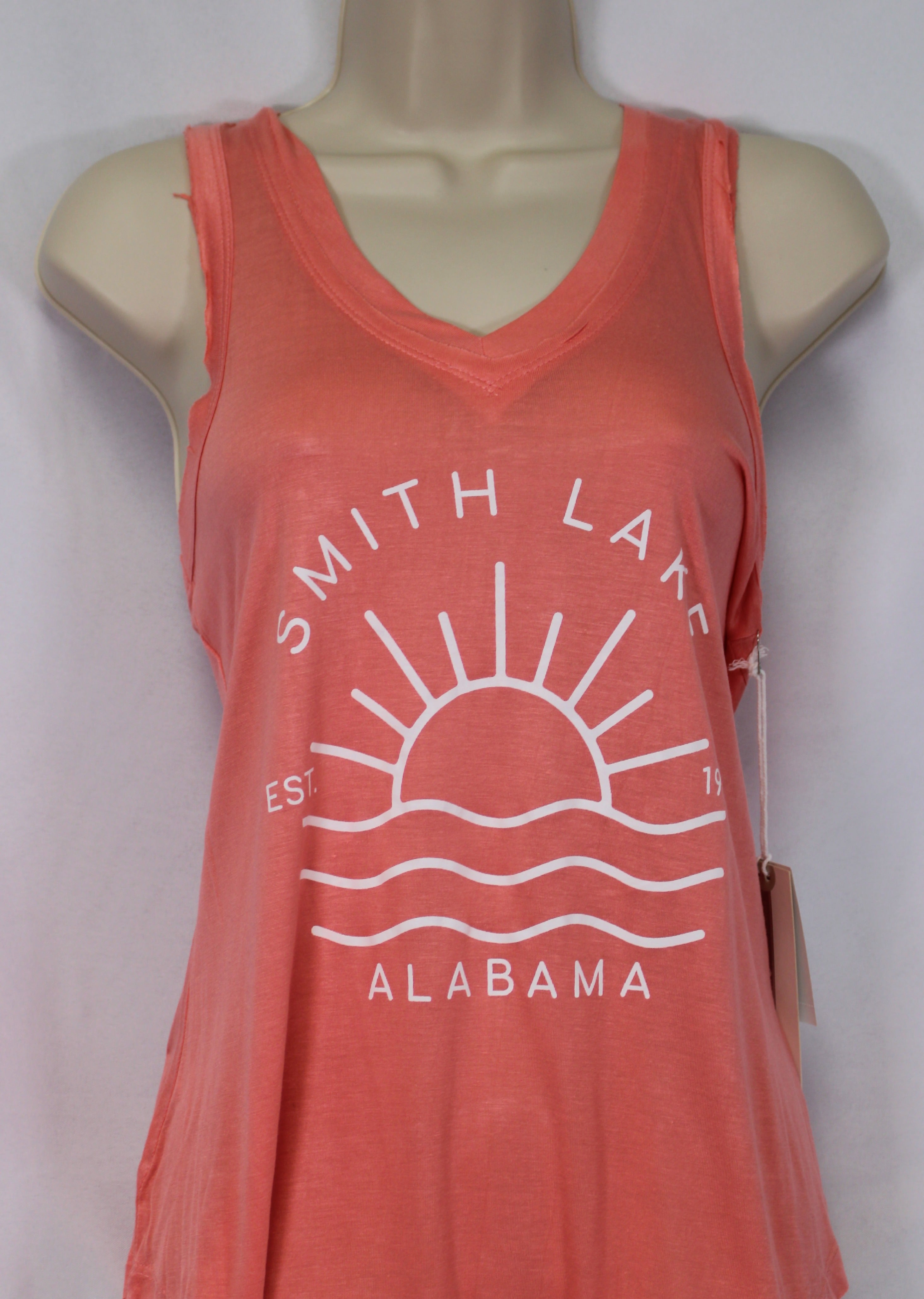 Women's Super Soft V-Neck Relaxed Tank - PEACH - SMITH LAKE