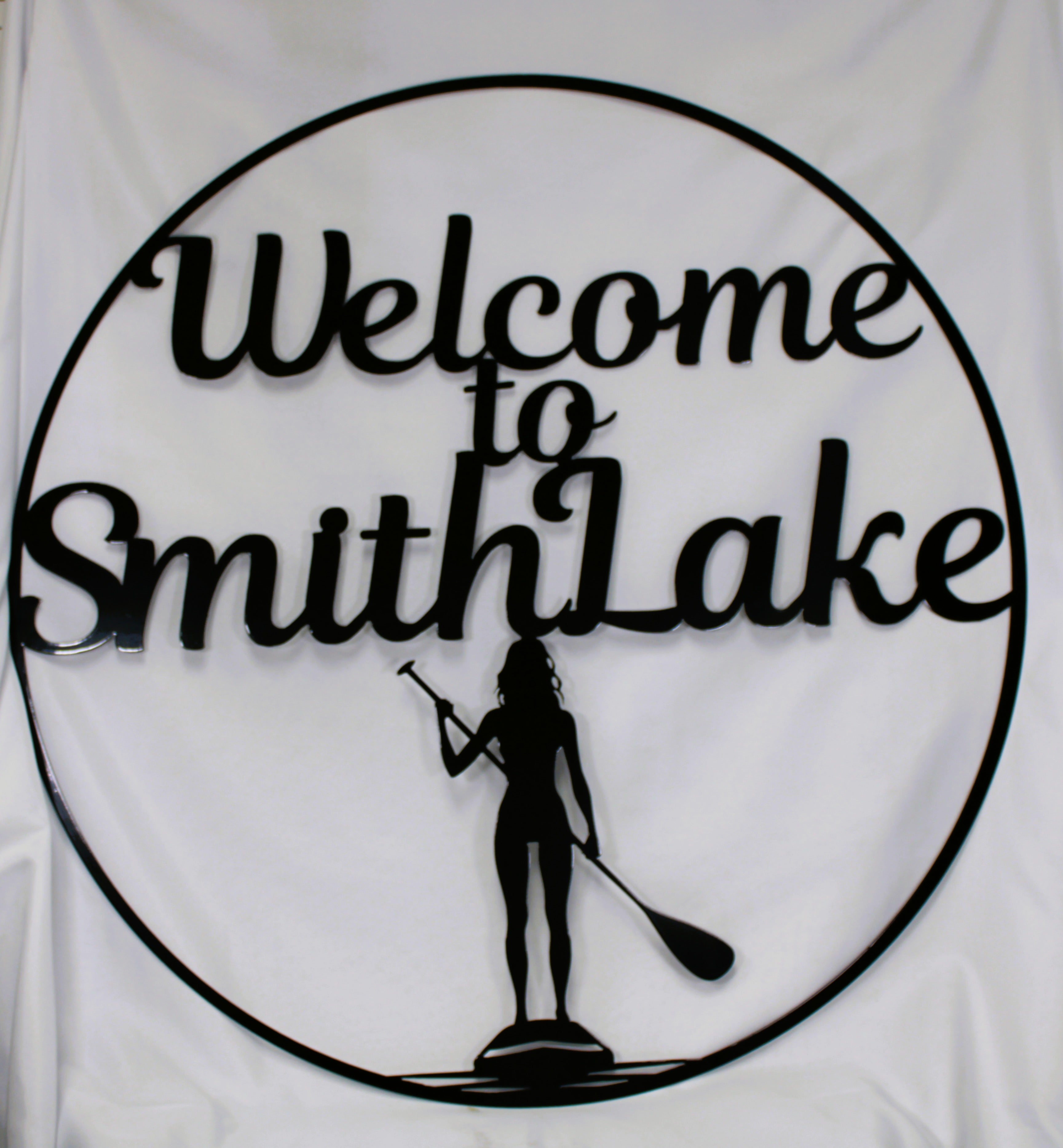 Welcome to Smith Lake Paddle Board Wall Art