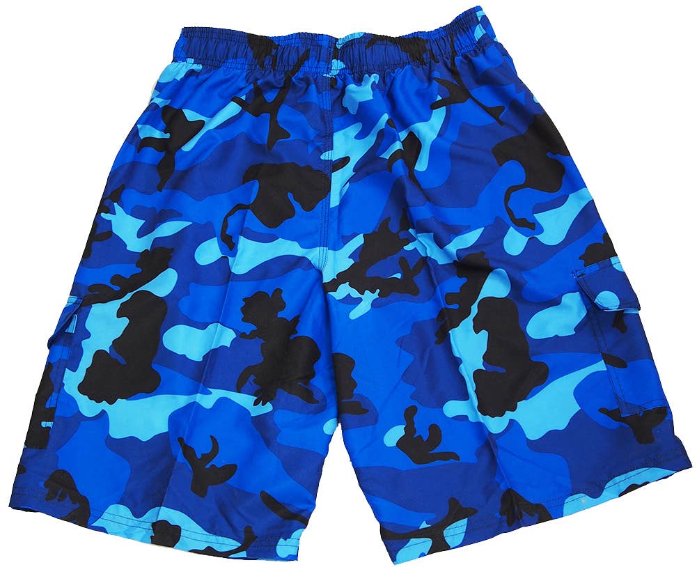 Norty Mens Big Sizes 2X-5X Cargo Swim Suit Trunks 41575 Blue 3