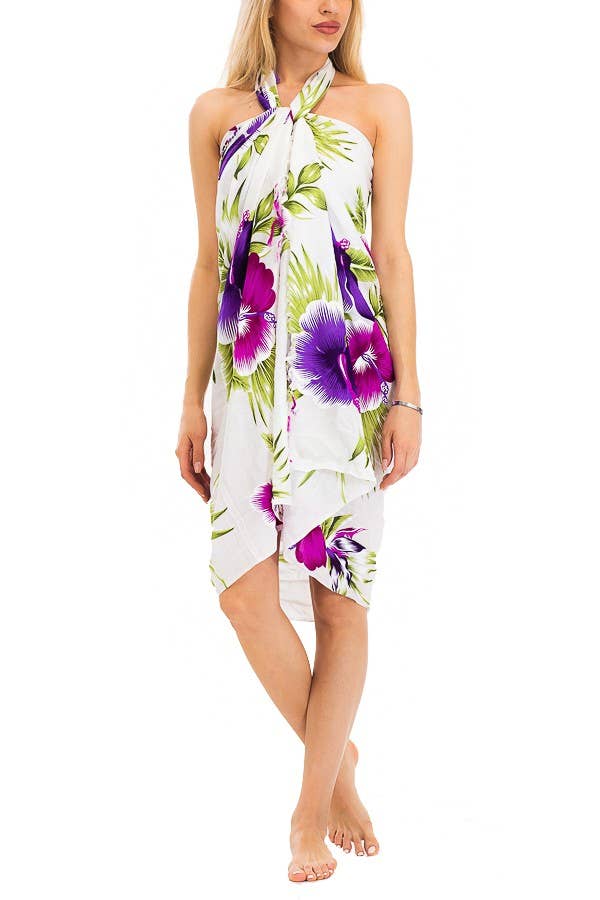 Tropical Blossom Hibiscus Beach Pool Sarong 4