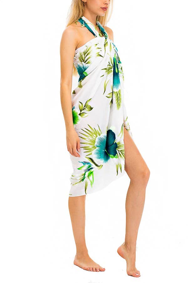 Tropical Blossom Hibiscus Beach Pool Sarong 6
