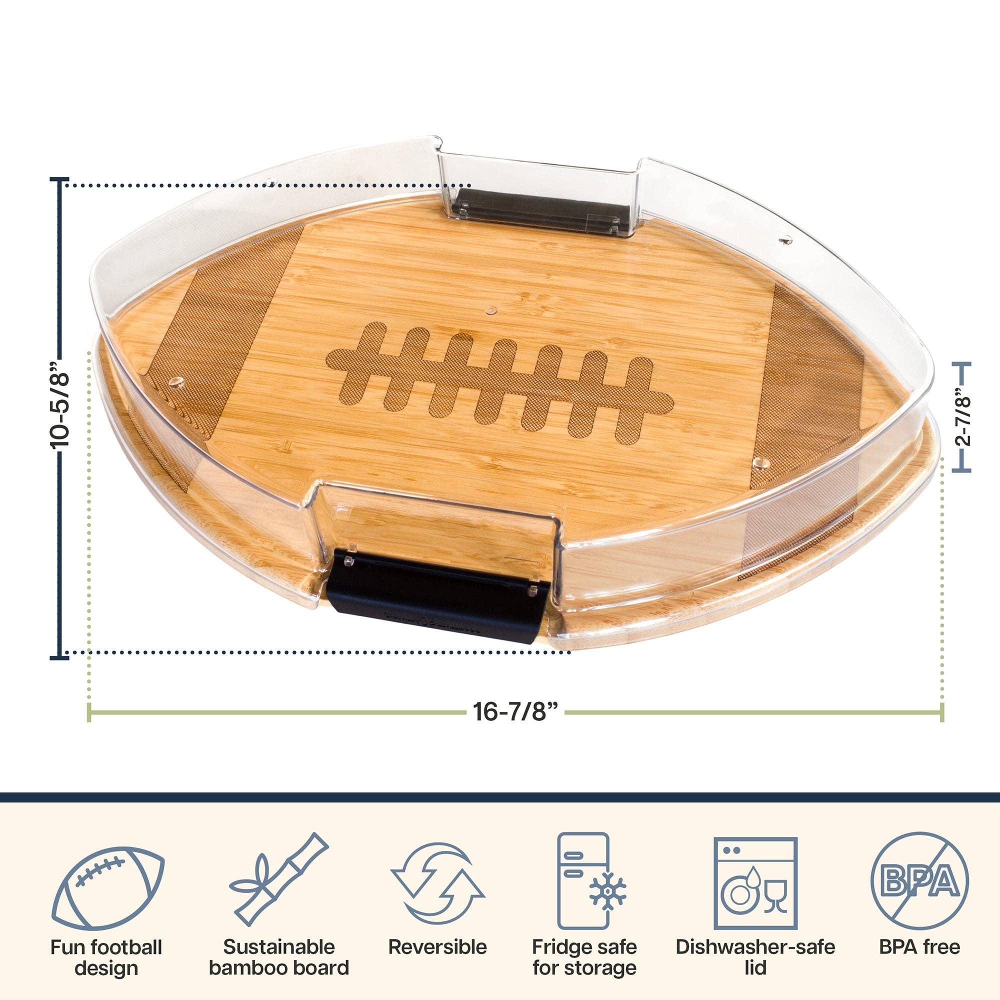 Football Charcuterie Board with Lid 7