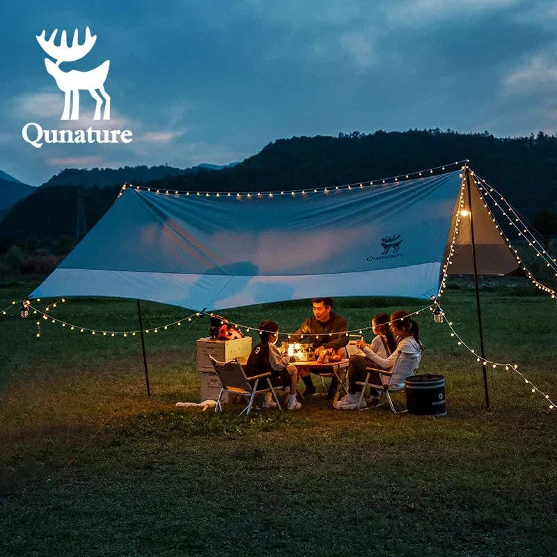 Qunature 3-in-1 Waterproof Canopy Floor Mat Raincoat UPF50+ for Camping 8