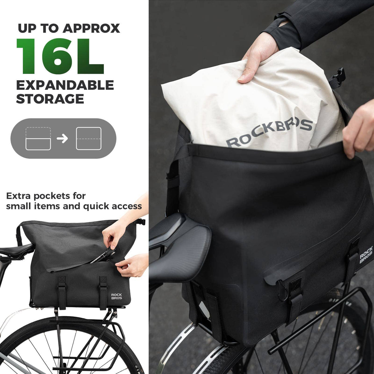 RideMate Bike Rear Rack Bag-16L 8