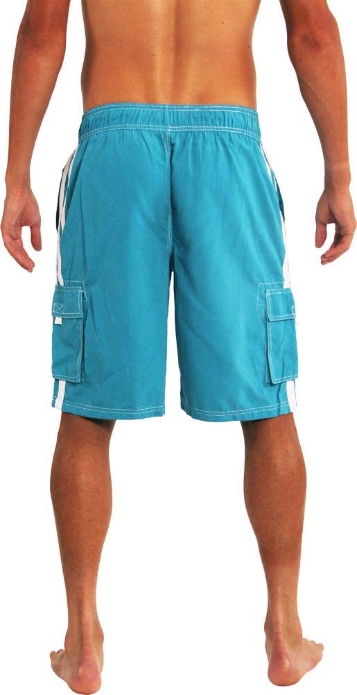 Norty Mens Big Sizes 2X-5X Cargo Swim Suit Trunks 39961 Aqua 4