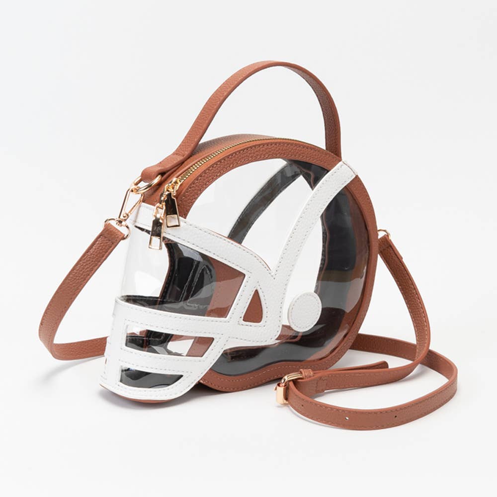 Transparent Gameday Football Helmet Shaped Crossbody Handbag 22
