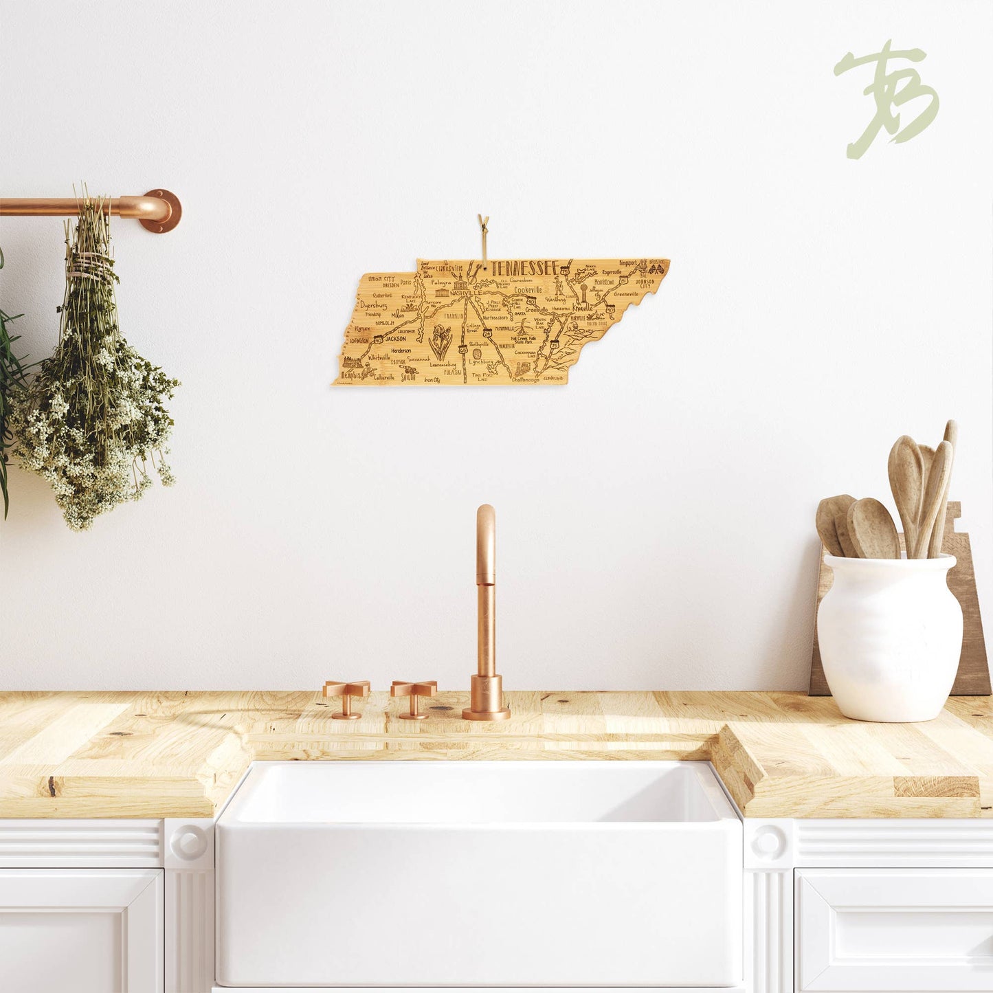 Destination Tennessee State-Shaped Serving & Cutting Board
