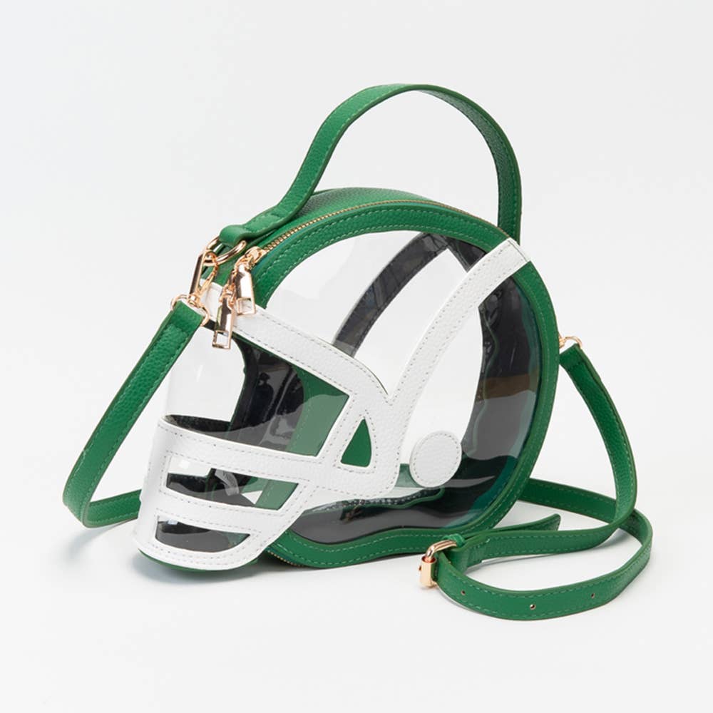 Transparent Gameday Football Helmet Shaped Crossbody Handbag 12