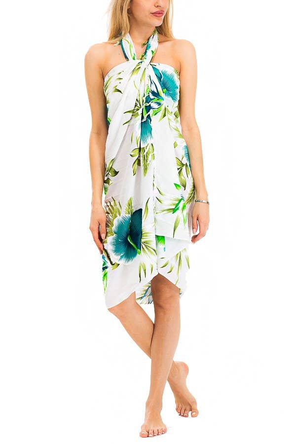 Tropical Blossom Hibiscus Beach Pool Sarong 8